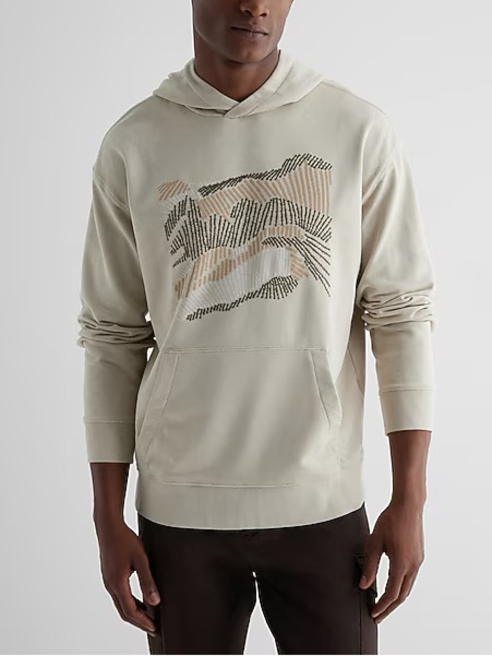 Express Embroidered Abstract Graphic Hoodie